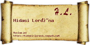 Hidasi Loréna névjegykártya